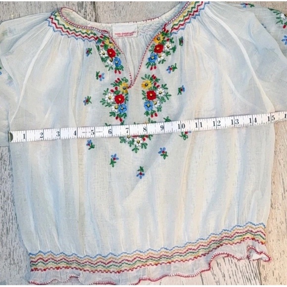 Vintage Hungarian Hand Embroidered Top | Penny Lane 1930’s boho flower child XS - Picture 14 of 16